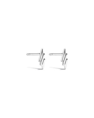 Lightning Bolt Stud Earrings in Sterling Silver