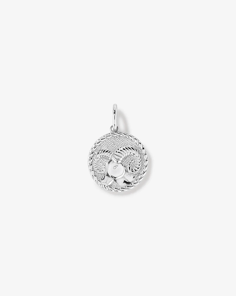Diamond Accent Taurus Zodiac Pendant in Sterling Silver
