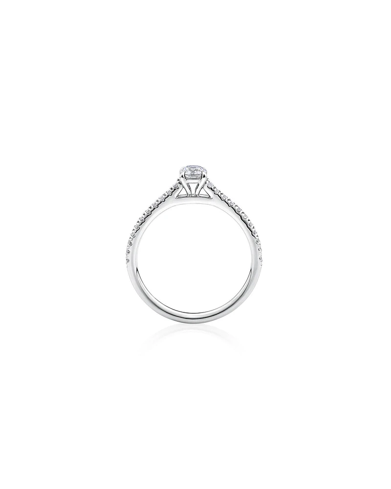 Bague de fiançailles en or blanc 14 K avec diamants totalisant 0,50 ct