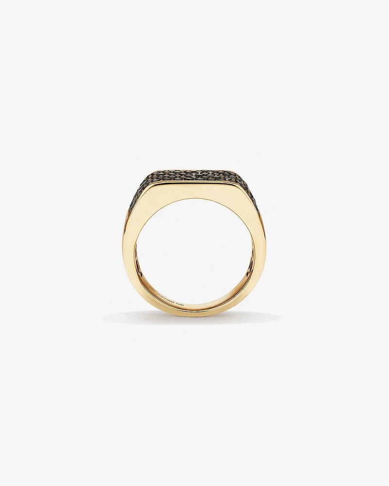 Black Diamond Ring with 1.70TW of Diamonds in 10kt Yellow Gold