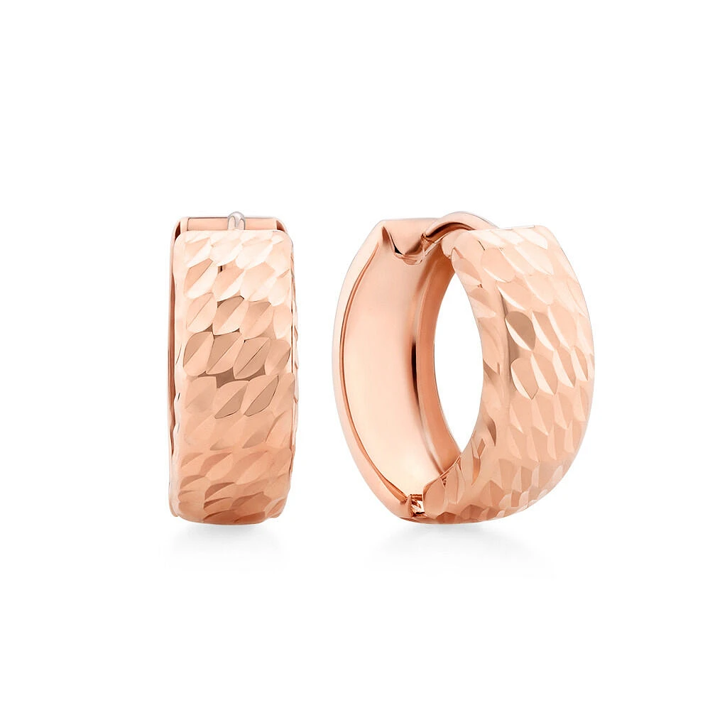 10mm Huggie Earrings in 10kt Rose Gold