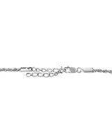 Bracelet à chaîne cordelette en argent sterling de 24 cm de long et de 2,5 à 3 mm de large