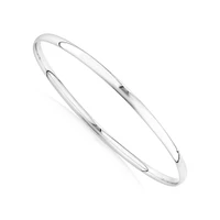 3.5mm Wide Solid Round Bangle in 10kt White Gold