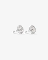 0.60 Carat TW Laboratory-Grown Diamond Oval Halo Stud Earrings Set in 10kt White Gold