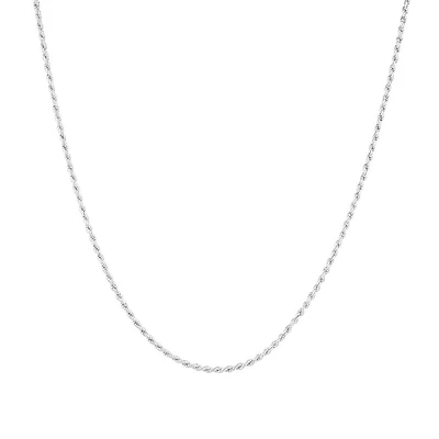50cm (20") 2mm-2.5mm Width Rope Chain in Sterling Silver