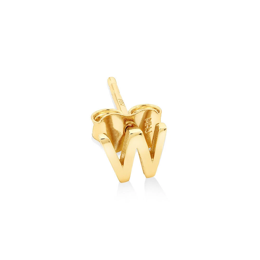 G Initial Single Stud Earring in 10kt Yellow Gold