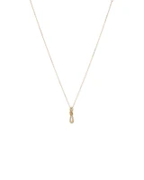 Vertical Sliding Knot Pendant Necklace in 10kt Yellow Gold