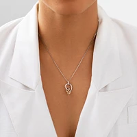 Small Knots Pendant with 0.13 Carat TW of Diamonds in Sterling Silver & 10kt Rose Gold