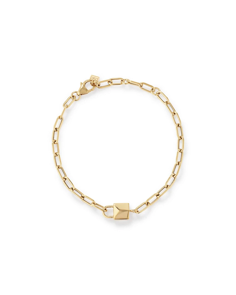 Signature Lock Bracelet in 10kt Yellow Gold