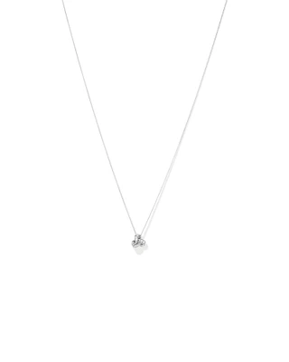 Collier Pendentif Nœud En Zircon Cubique En Argent Sterling