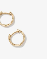 Marquise Shape Huggie Hoop Earrings in 10kt Yellow Gold