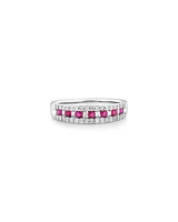 Ring with Ruby & 0.29 Carat TW of Diamonds in 10kt White Gold