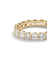 3,00 carats TW bague éternité à diamants ronds brillants cultivés en laboratoire en or jaune 14kt