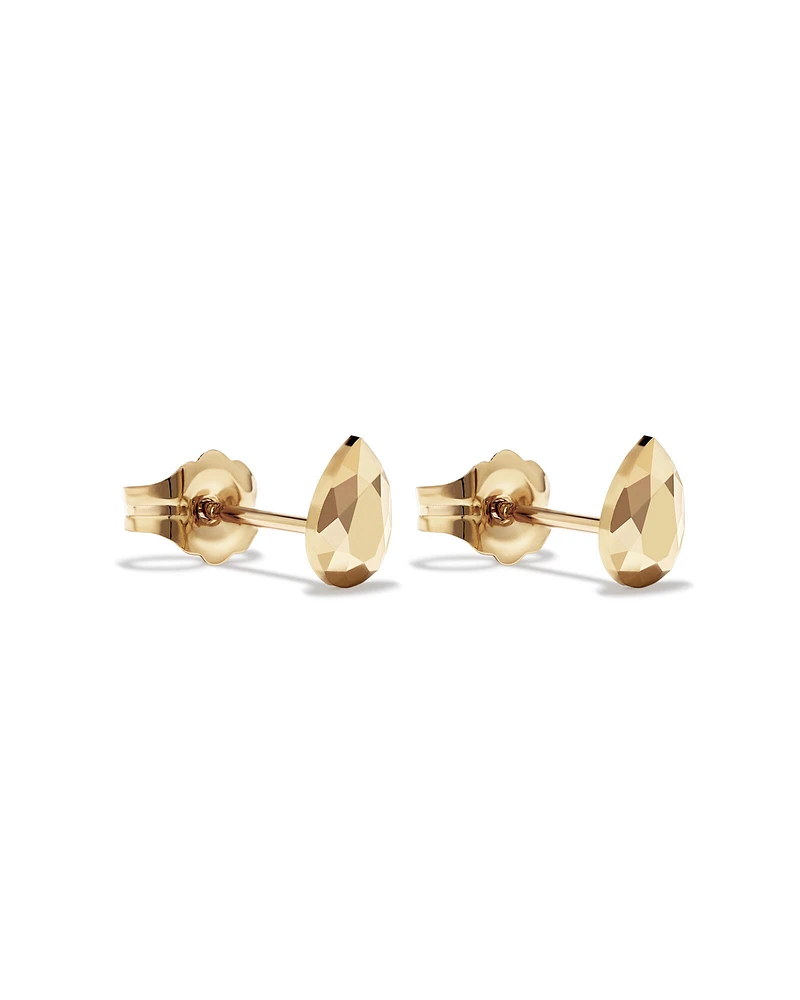 6mm Pear Metal Diamond Stud Earrings in 10kt Yellow Gold