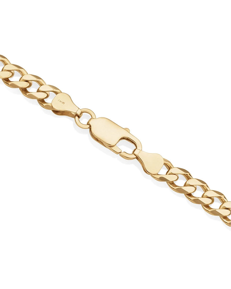 55cm (22") 6mm-6.5mm Width Solid Curb Chain in 10kt Yellow Gold