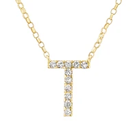 "K" Initial Necklace with 0.10 Carat TW of Diamonds in 10kt Yellow Gold