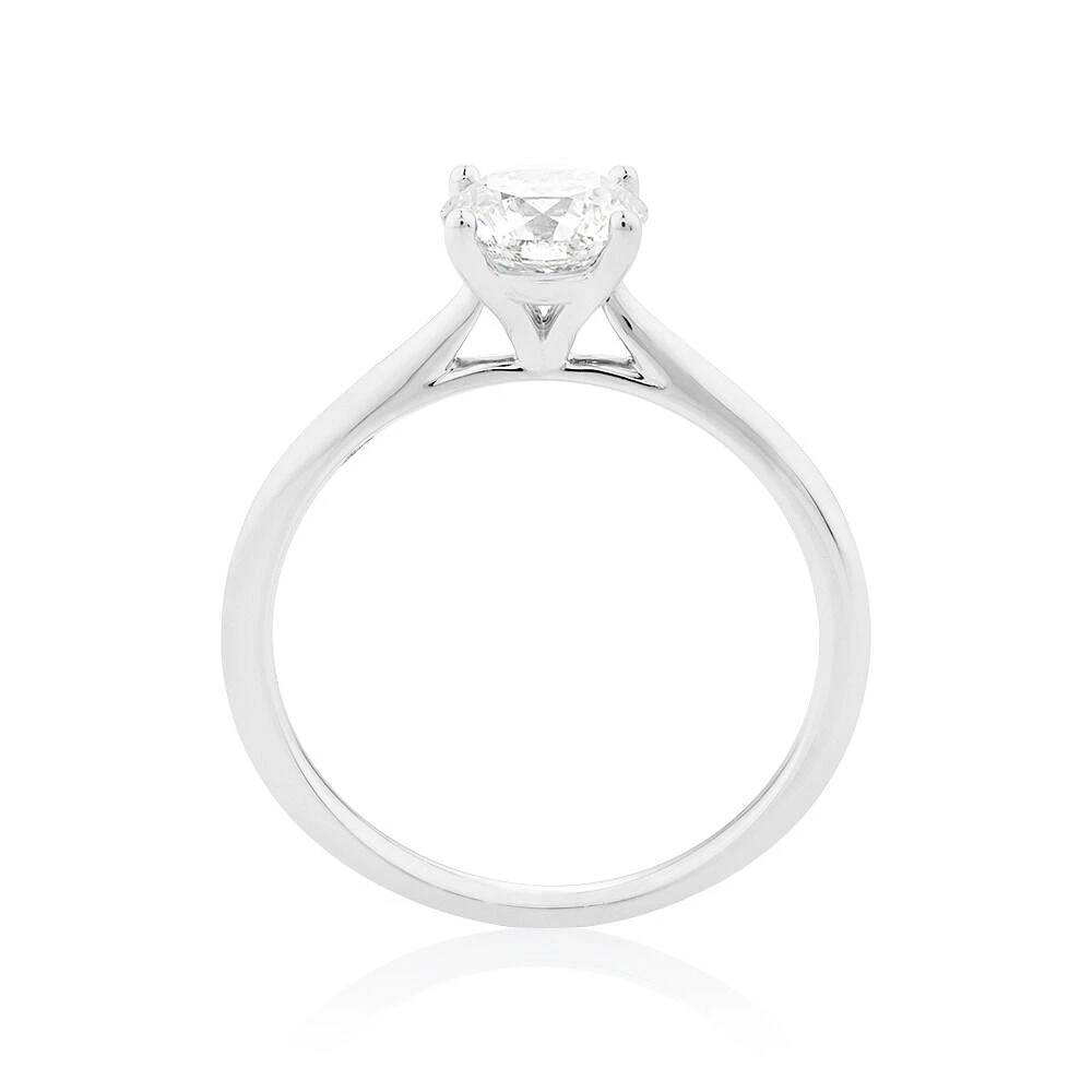 Evermore Certified Solitaire Engagement Ring with 1 Carat TW Diamond in 14kt Yellow/White Gold