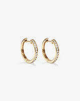 0.25 Carat TW Channel Set Round Brilliant Diamond Huggie Hoop Earrings in 10kt Yellow Gold