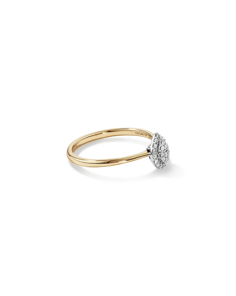 0.10 Carat TW Pear Cluster Diamond Promise Ring in 10kt Yellow and White Gold