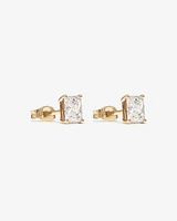 1.00 Carat TW Radiant Cut Solitaire Laboratory-Grown Diamond Stud Earrings in 10kt Yellow Gold