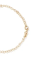 Heart Link Fancy Chain Bracelet in 10kt Yellow Gold