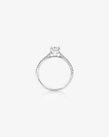 Bague de fiançailles en or blanc 14 K avec diamants totalisant 0,78 ct