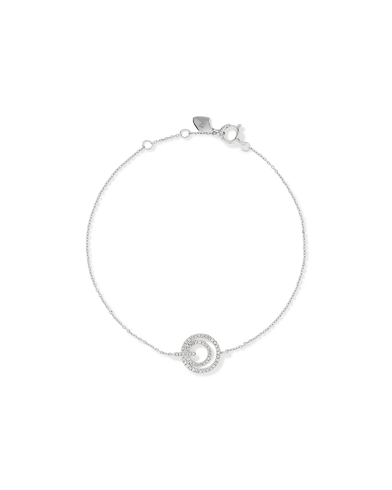 Bracelet double cercle en diamant en argent sterling