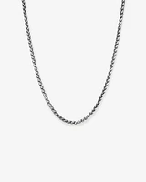 55cm (21.6") 4.1xmm Width Wheat Curb Chain Necklace in Oxidised Sterling Silver