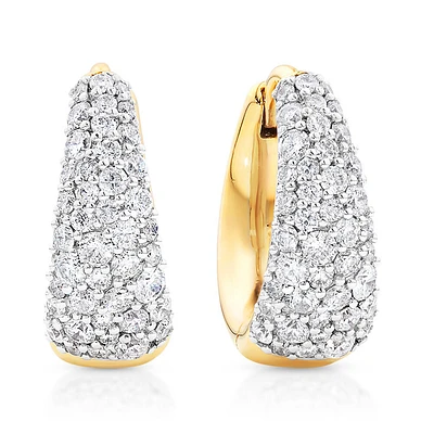 Anneaux Stardust en or jaune 10 K et rhodium avec diamants totalisant 0,72 ct