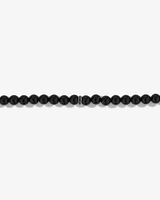 Men's Onyx Gemstone and Black Diamond Bead Bracelet in Sterling Silver