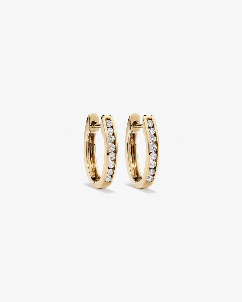 Huggie Earrings with 0.25 Carat TW of Diamonds in 10kt Yellow Gold