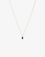 Emerald Cut London Blue Topaz Gemstone Pendant Necklace in 10kt Yellow Gold