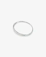 Hinged bangle with 2 Carat TW of Diamonds in 14kt White Gold