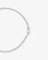 Bracelet à maillons plats de 3 mm de large en chaîne gourmette en or blanc 10 carats