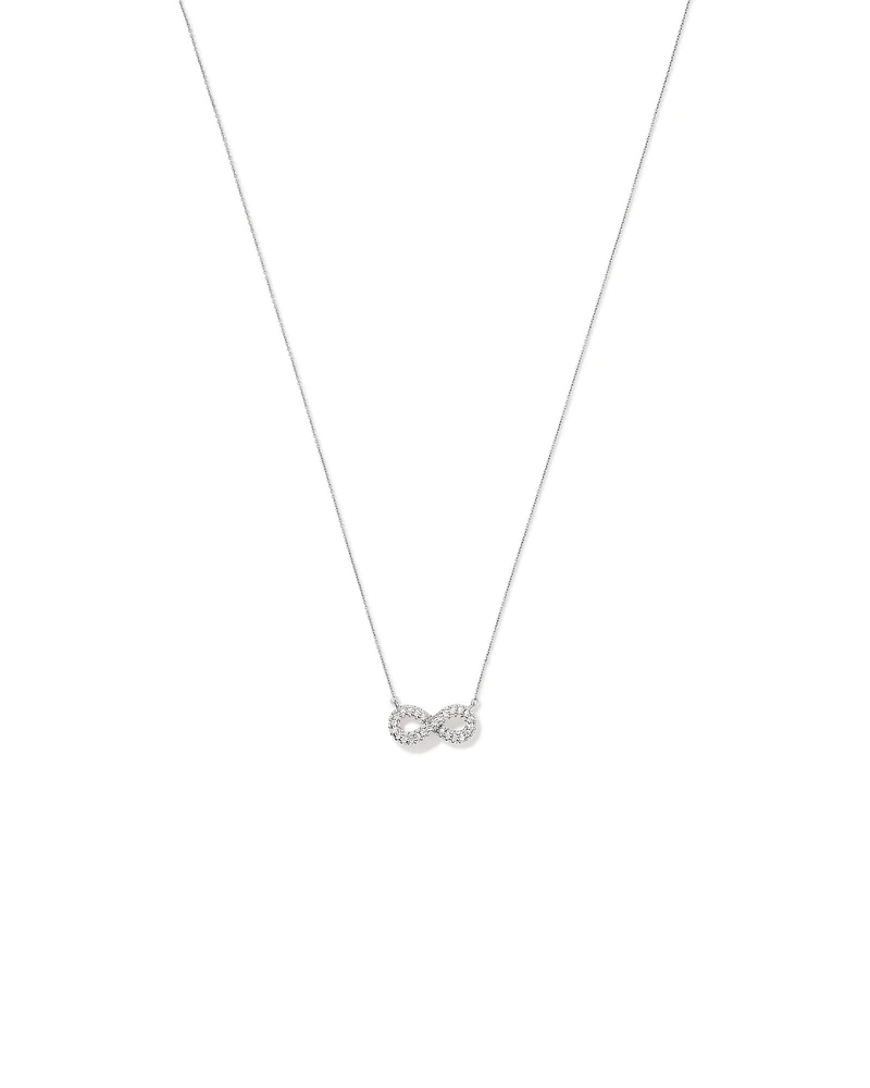 Collier pendentif infini en forme de coussin en zircon cubique en argent sterling