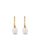 Drop Earrings with Cultured Freshwater Pearl in 10kt Yellow Gold