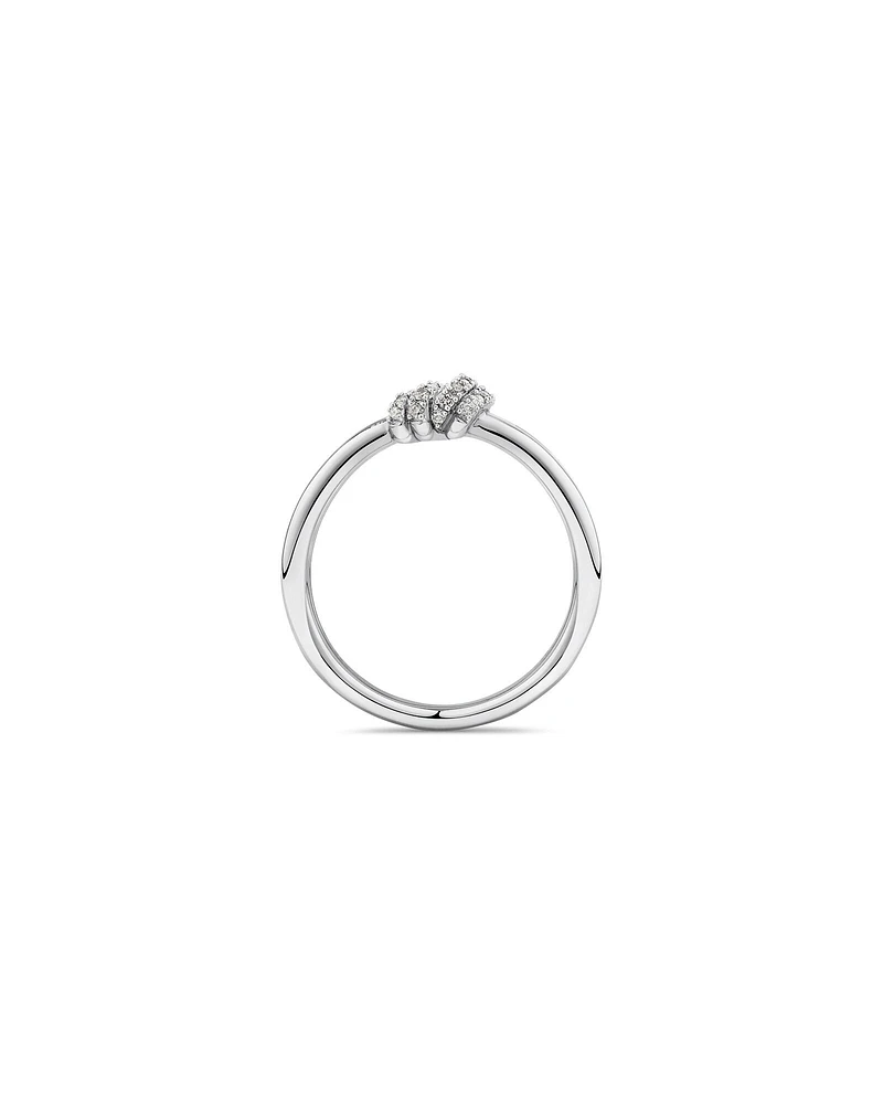 0.11 Carat TW Diamond Knots Ring in Sterling Silver