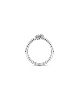 0.11 Carat TW Diamond Knots Ring in Sterling Silver