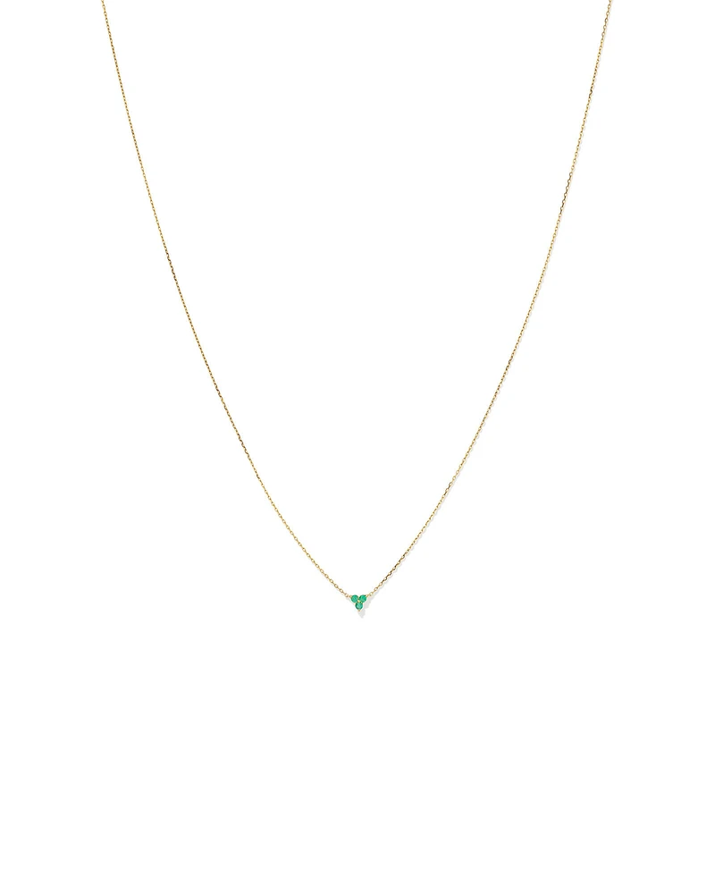 Emerald Trio Necklace in 10kt Yellow Gold