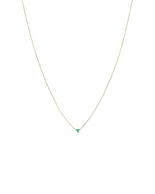 Emerald Trio Necklace in 10kt Yellow Gold