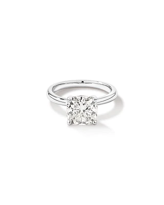 3.00 Carat TW Cushion Cut Laboratory-Grown Diamond Solitaire Engagement Ring in Platinum