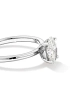 Bague solitaire en diamant canadien ovale 1,00 carat poids total en or blanc 18 kt