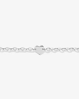 Bracelet en argent sterling avec médaillon cœur et chaîne ovale Belcher