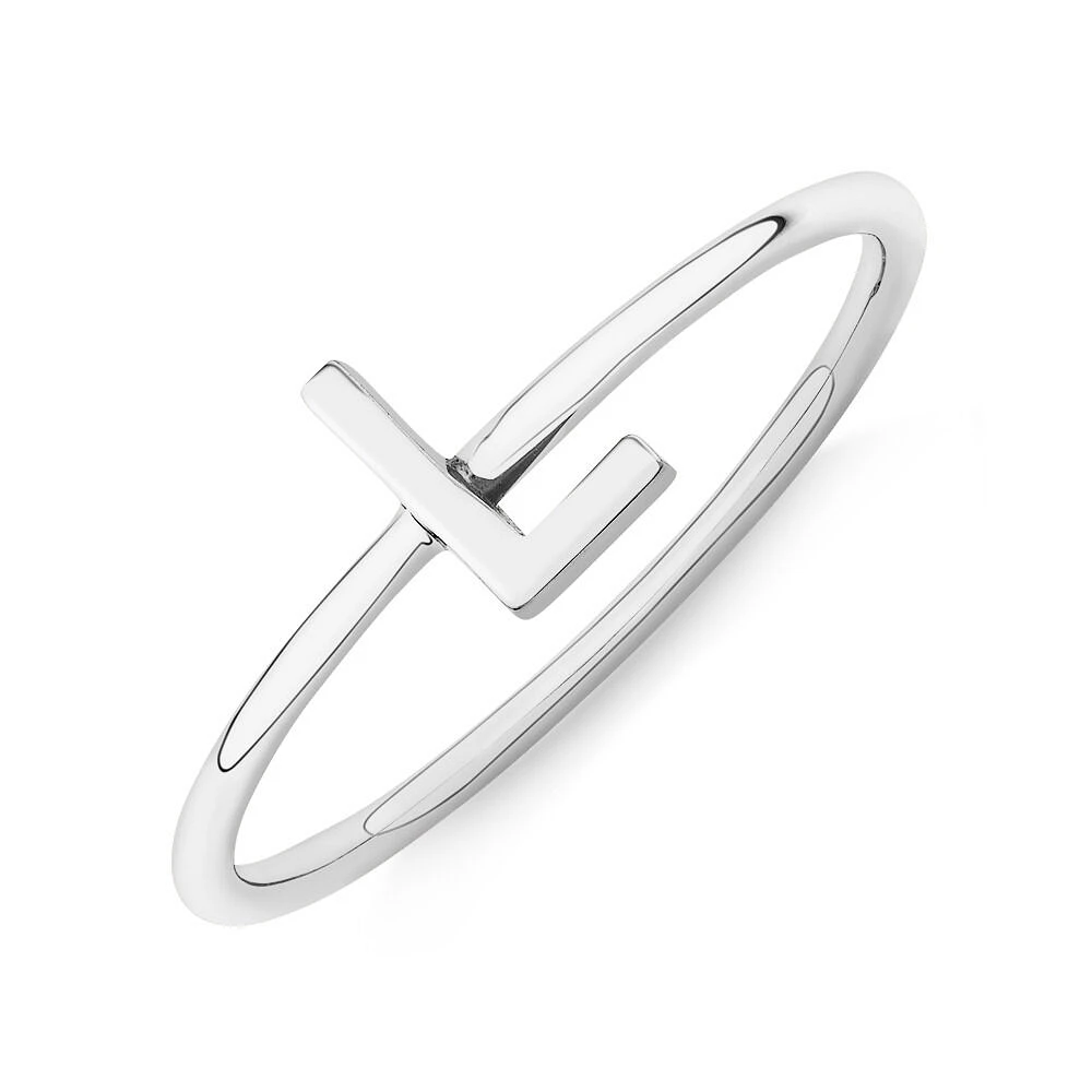 C Initial Ring in Sterling Silver