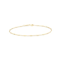 Tube Station Cable Bracelet in 10kt Yellow Gold