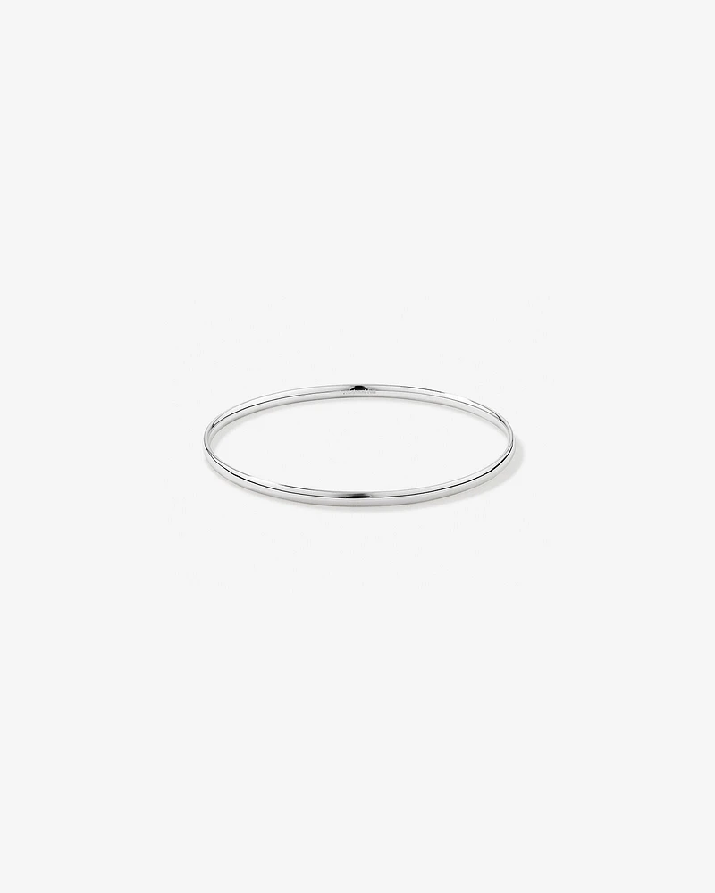 3.7mm Solid Round Bangle in Sterling Silver