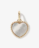 Mother of Pearl Love Heart Pendant in 10kt Yellow Gold