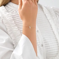 19cm (7.5") N Initial Bracelet in Sterling Silver