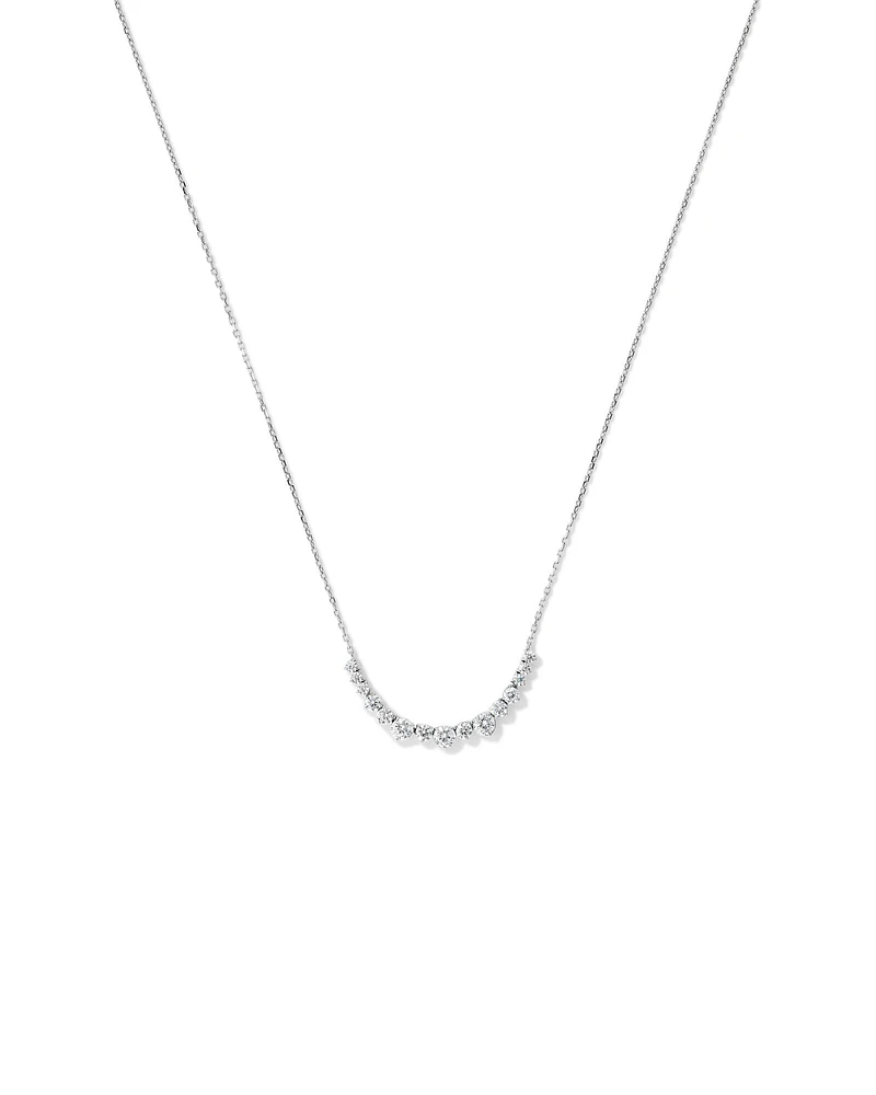 Collier en Zircon Cubique Rond Gradué en Argent Sterling