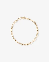 19cm (7.5") 3.5mm Hollow Paperclip Bracelet in 10kt Yellow Gold